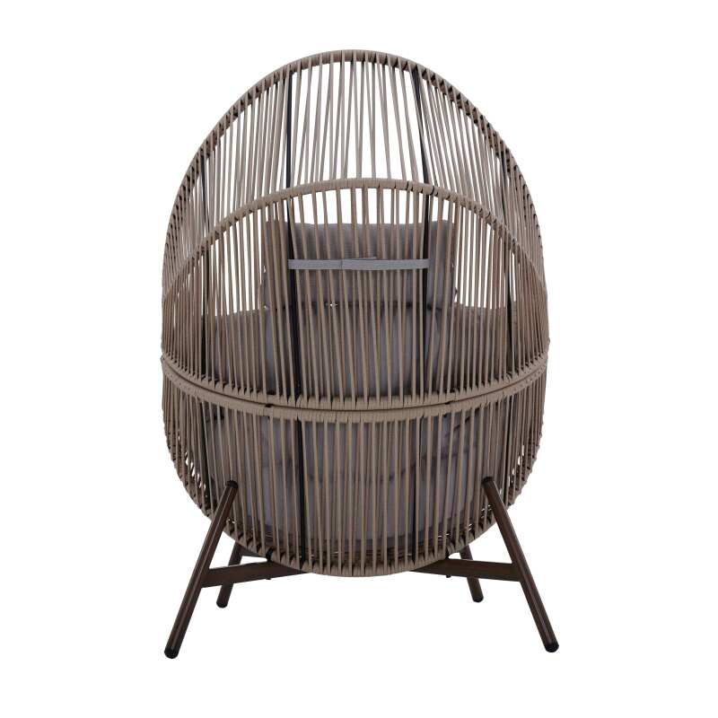 Poltrona da giardino Egg su base in acciaio e rattan 142 cm