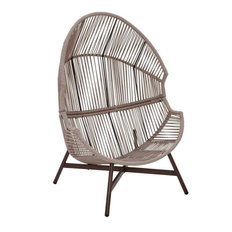 Poltrona da giardino Egg su base in acciaio e rattan 142 cm