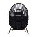 Poltrona da giardino Egg su base in acciaio e rattan 142 cm