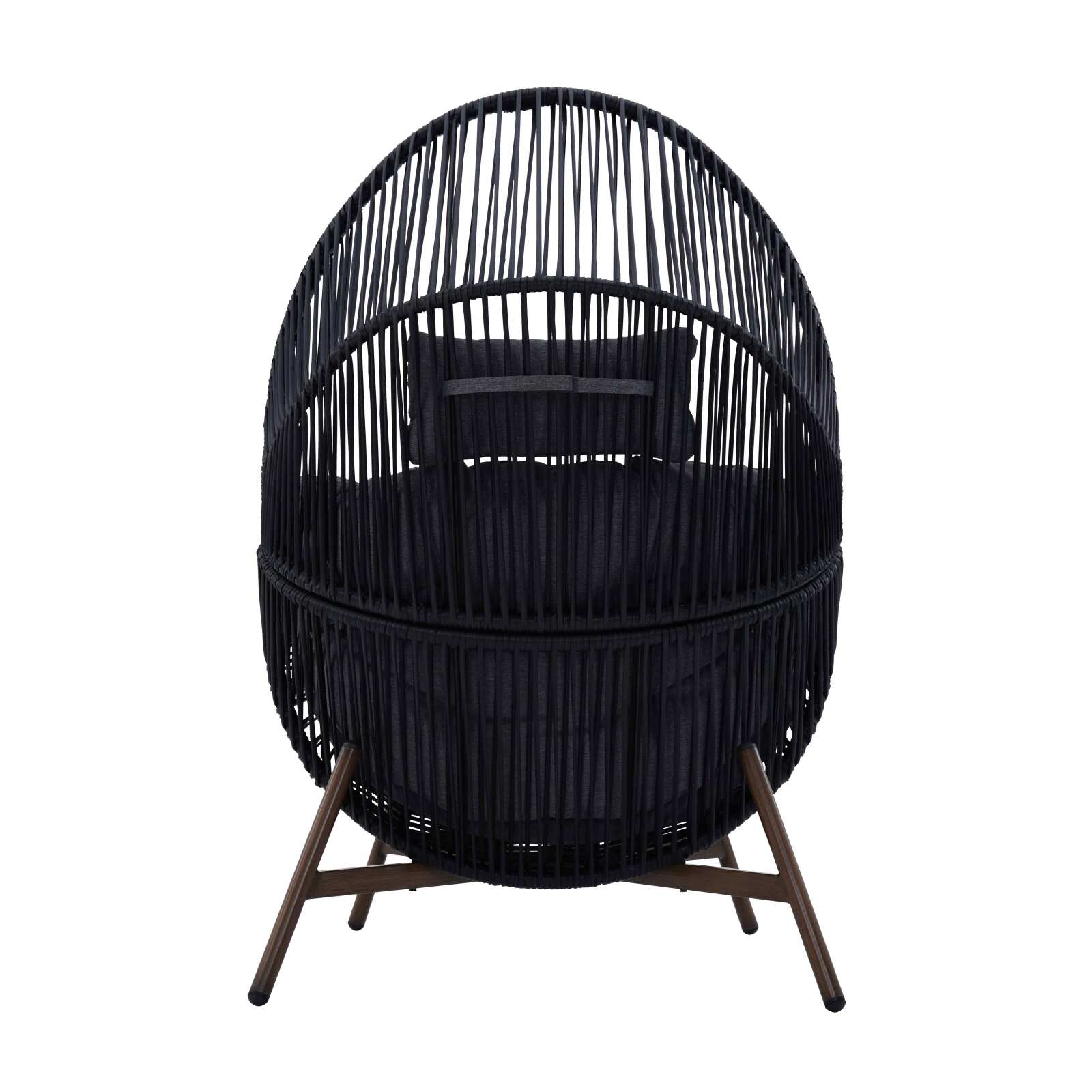 Poltrona da giardino Egg su base in acciaio e rattan 142 cm