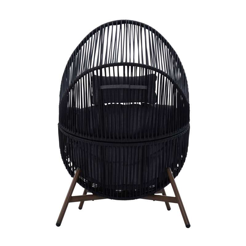 Poltrona da giardino Egg su base in acciaio e rattan 142 cm