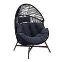Poltrona da giardino Egg su base in acciaio e rattan 142 cm