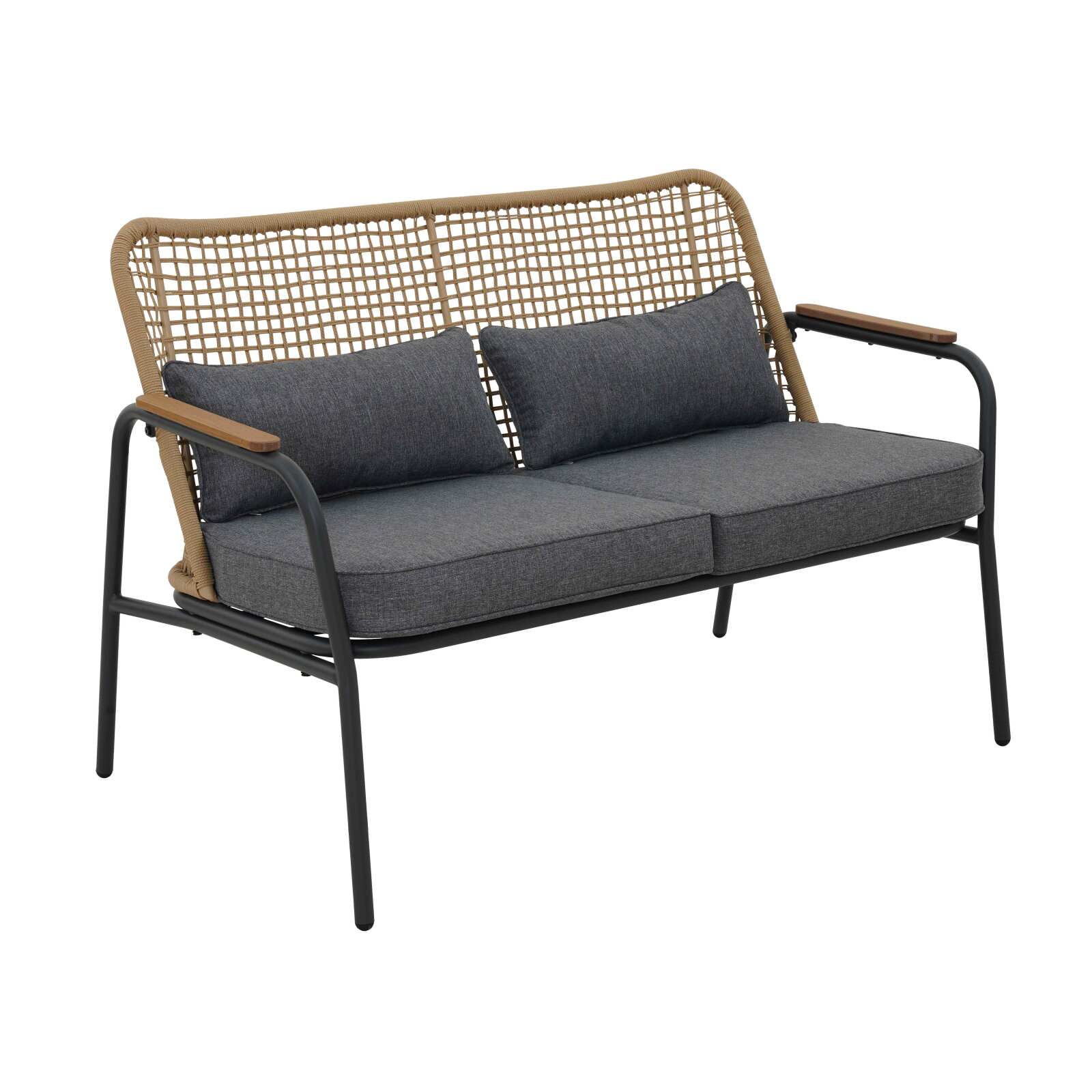 Mobile da giardino in rattan a 4 posti con divano, 2 poltrone e tavolino