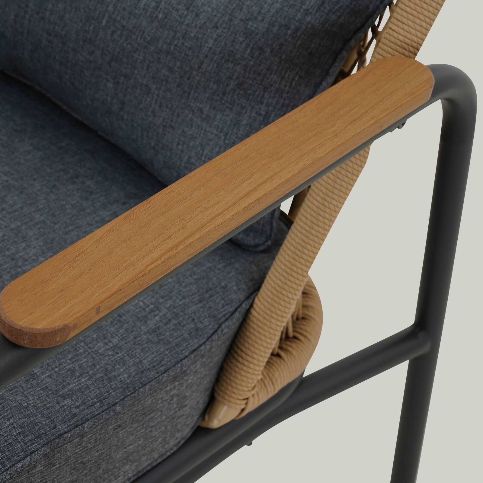 Mobile da giardino in rattan a 4 posti con divano, 2 poltrone e tavolino