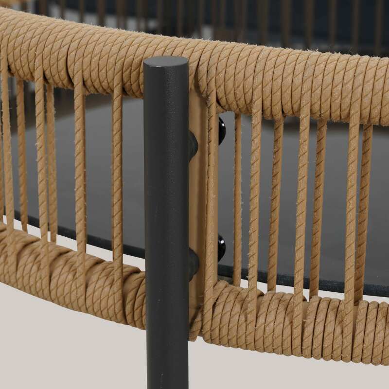 Mobile da giardino in rattan a 4 posti con divano, 2 poltrone e tavolino