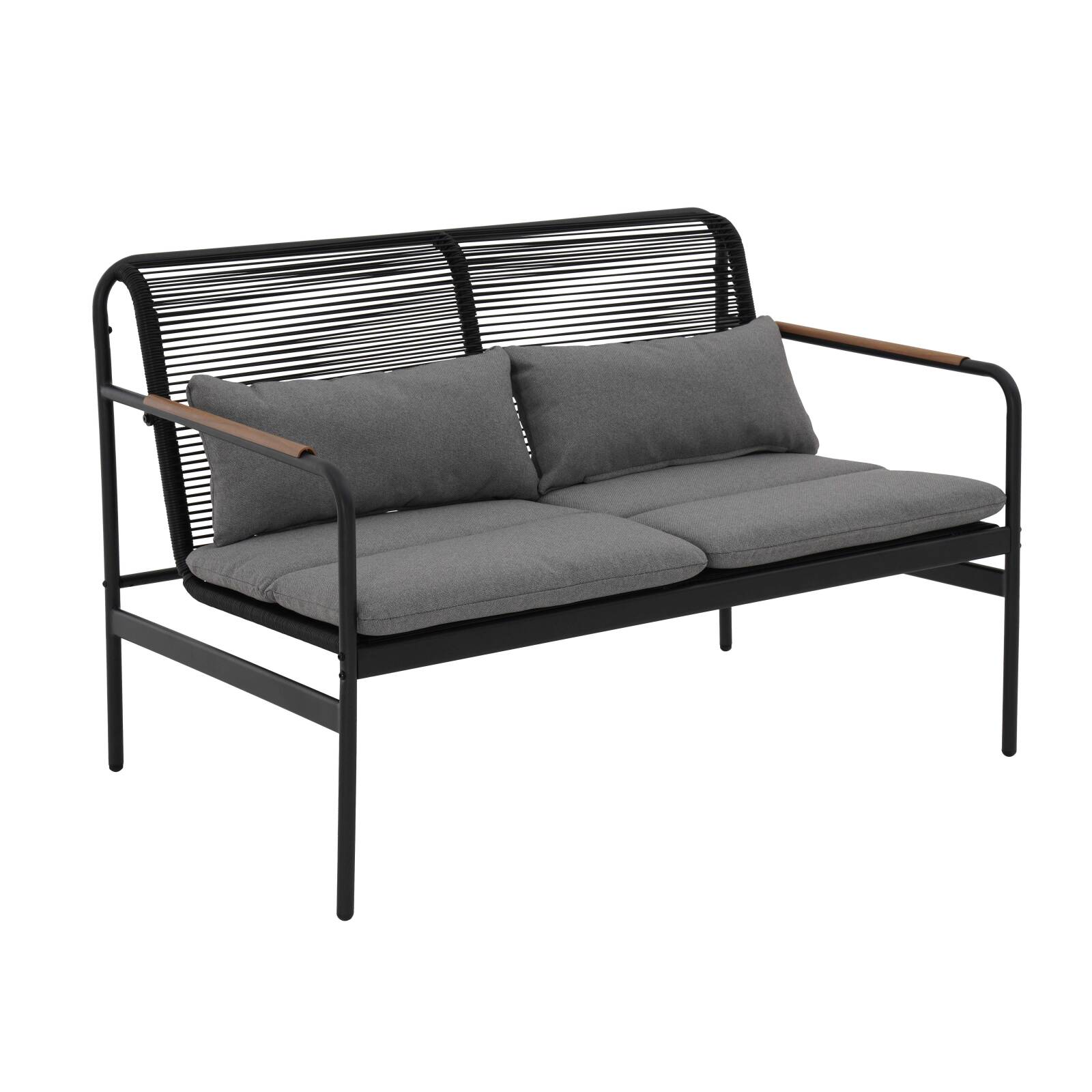 Mobile da giardino in metallo a 4 posti con 1 divano, 2 poltrone e tavolino