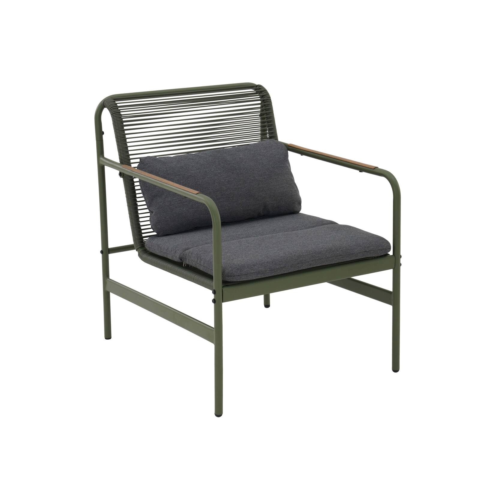 Mobile da giardino in metallo a 4 posti con 1 divano, 2 poltrone e tavolino