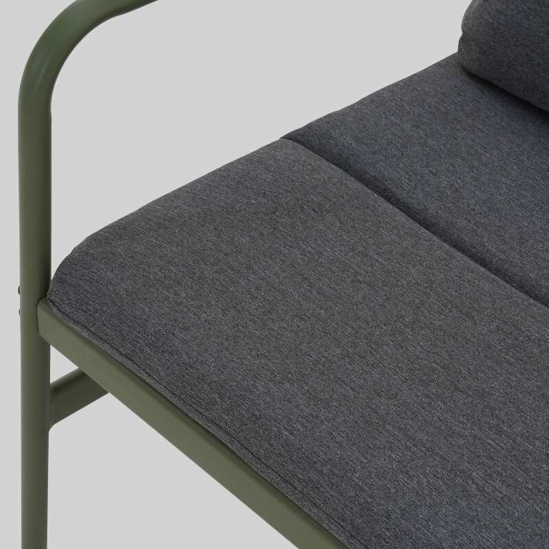 Mobile da giardino in metallo a 4 posti con 1 divano, 2 poltrone e tavolino