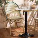 Tavolo da terrazza ⌀60 cm reclinabile in laminato e 2 sedie stile bistrot in rattan sintetico