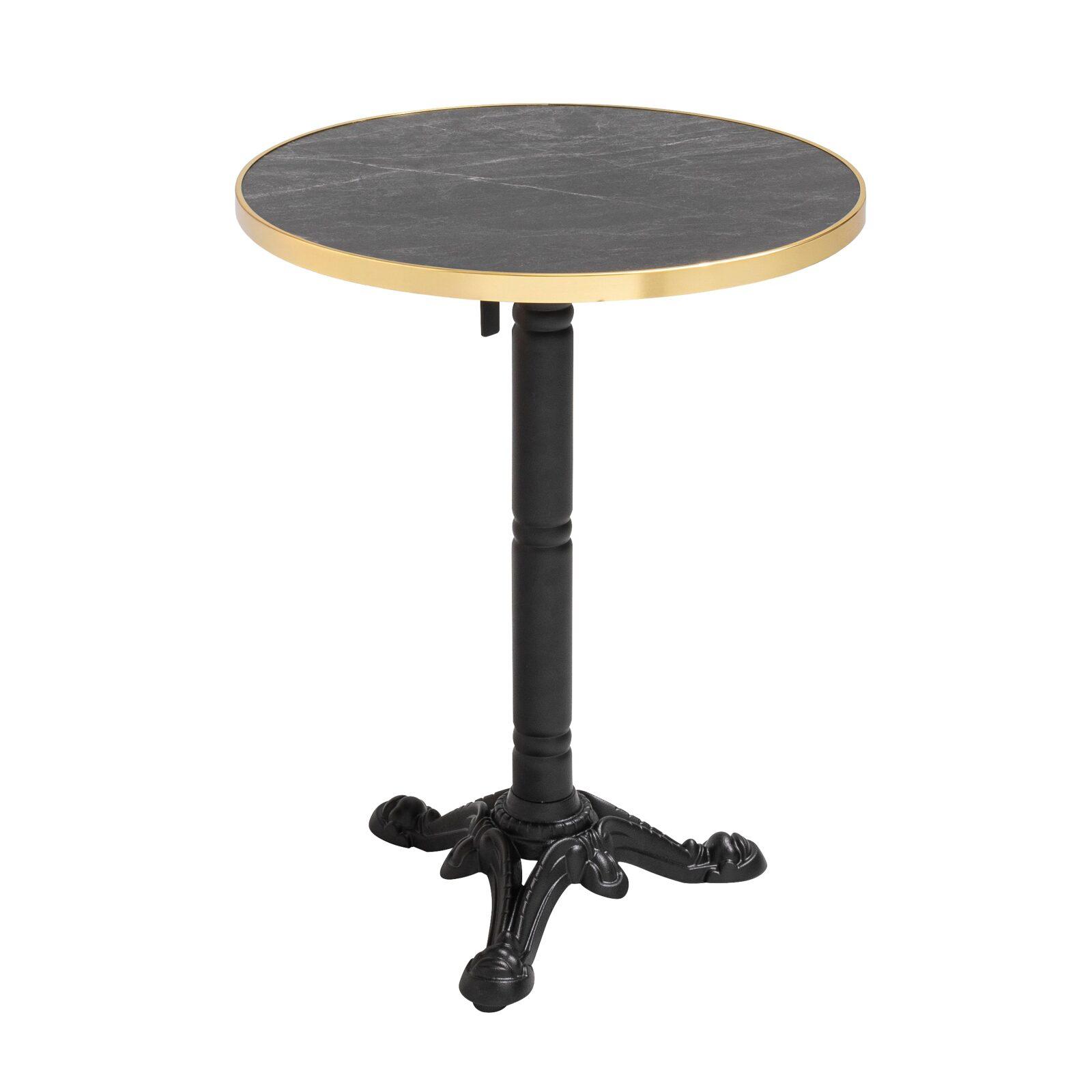 Tavolo da terrazza ⌀60 cm reclinabile in laminato e 2 sedie stile bistrot in rattan sintetico