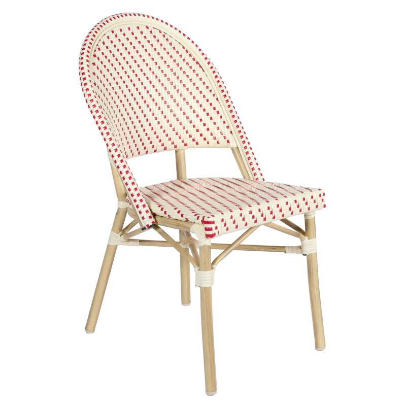 Tavolo da terrazza ⌀60 cm reclinabile in laminato e 2 sedie stile bistrot in rattan sintetico