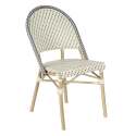 Tavolo da terrazza ⌀60 cm reclinabile in laminato e 2 sedie stile bistrot in rattan sintetico