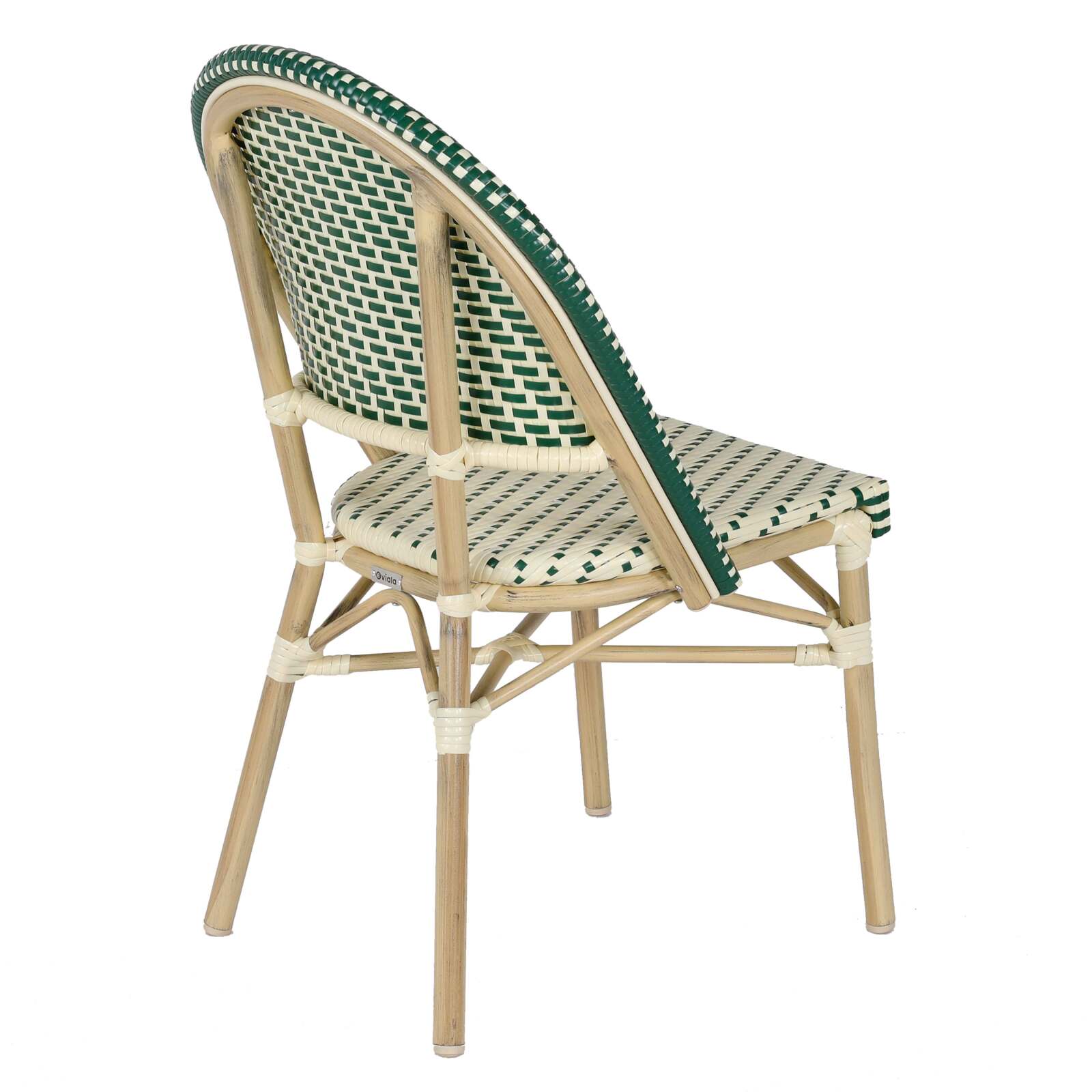 Tavolo da terrazza ⌀60 cm reclinabile in laminato e 2 sedie stile bistrot in rattan sintetico