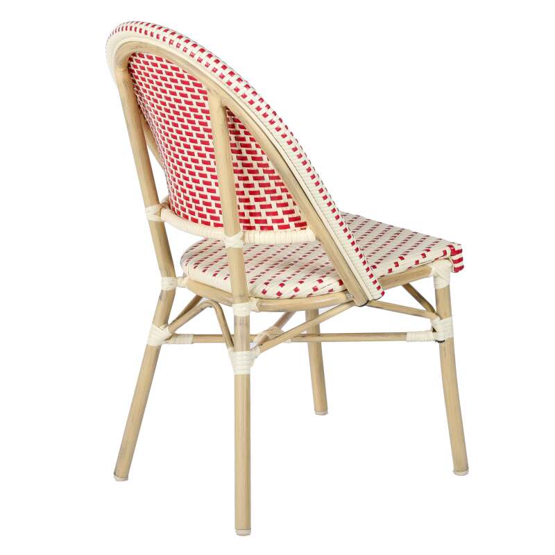 Tavolo da terrazza ⌀60 cm reclinabile in laminato e 2 sedie stile bistrot in rattan sintetico