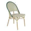 Tavolo da terrazza ⌀60 cm reclinabile in laminato e 2 sedie stile bistrot in rattan sintetico