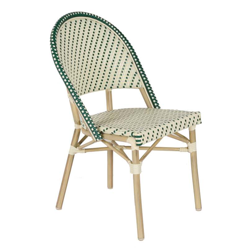 Tavolo da terrazza ⌀60 cm reclinabile in laminato e 2 sedie stile bistrot in rattan sintetico