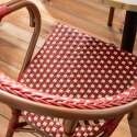 Tavolo da terrazza ⌀60 cm reclinabile in laminato e 2 sedie bistrot in alluminio e rattan sintetico
