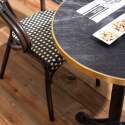 Tavolo da terrazza ⌀60 cm reclinabile in laminato e 2 sedie bistrot in alluminio e rattan sintetico