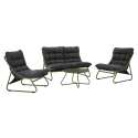 Mobile da giardino in metallo a 4 posti con 1 divano, 2 poltrone e tavolino