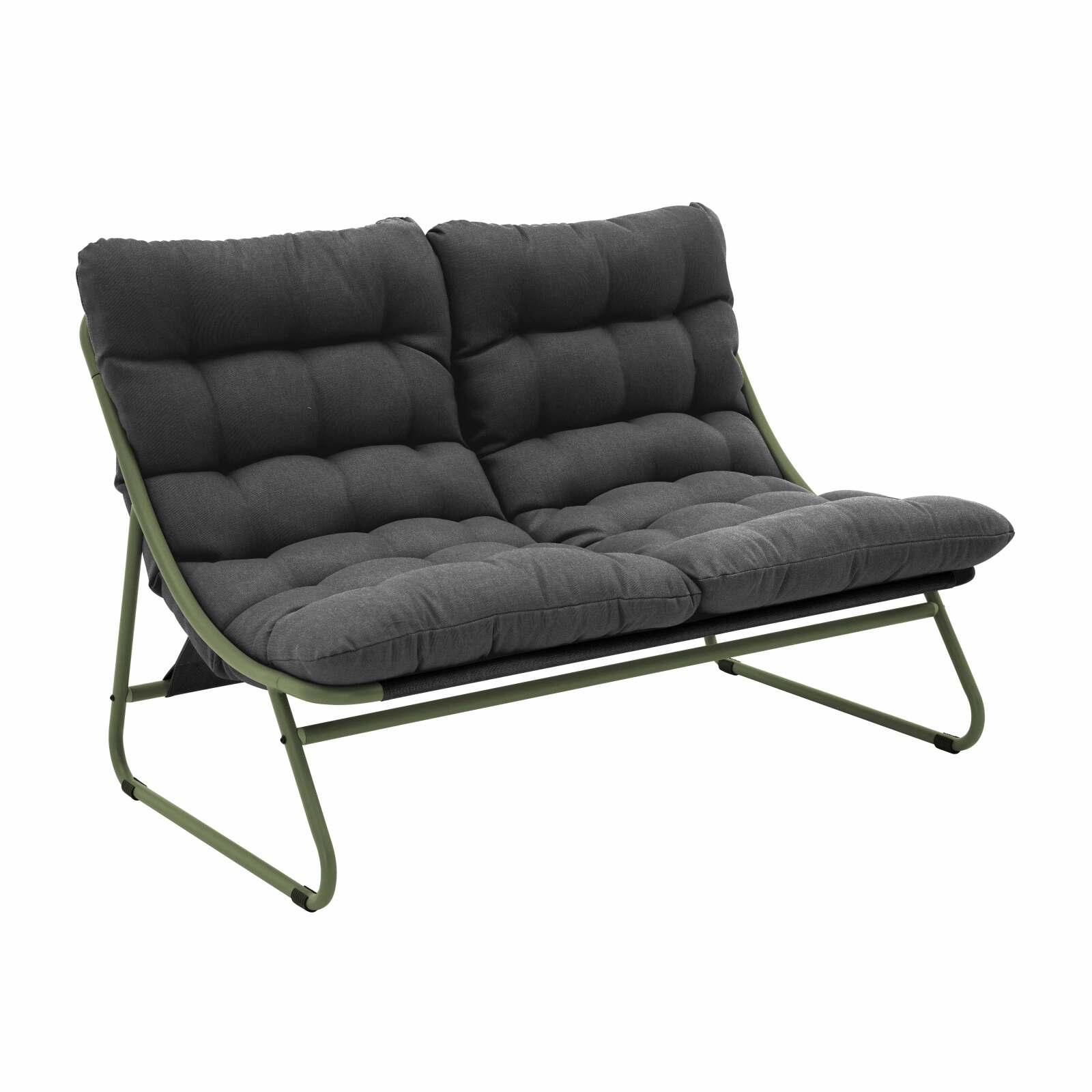 Mobile da giardino in metallo a 4 posti con 1 divano, 2 poltrone e tavolino