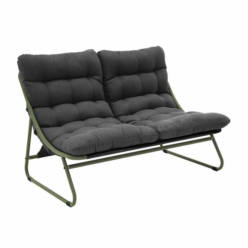 Mobile da giardino in metallo a 4 posti con 1 divano, 2 poltrone e tavolino