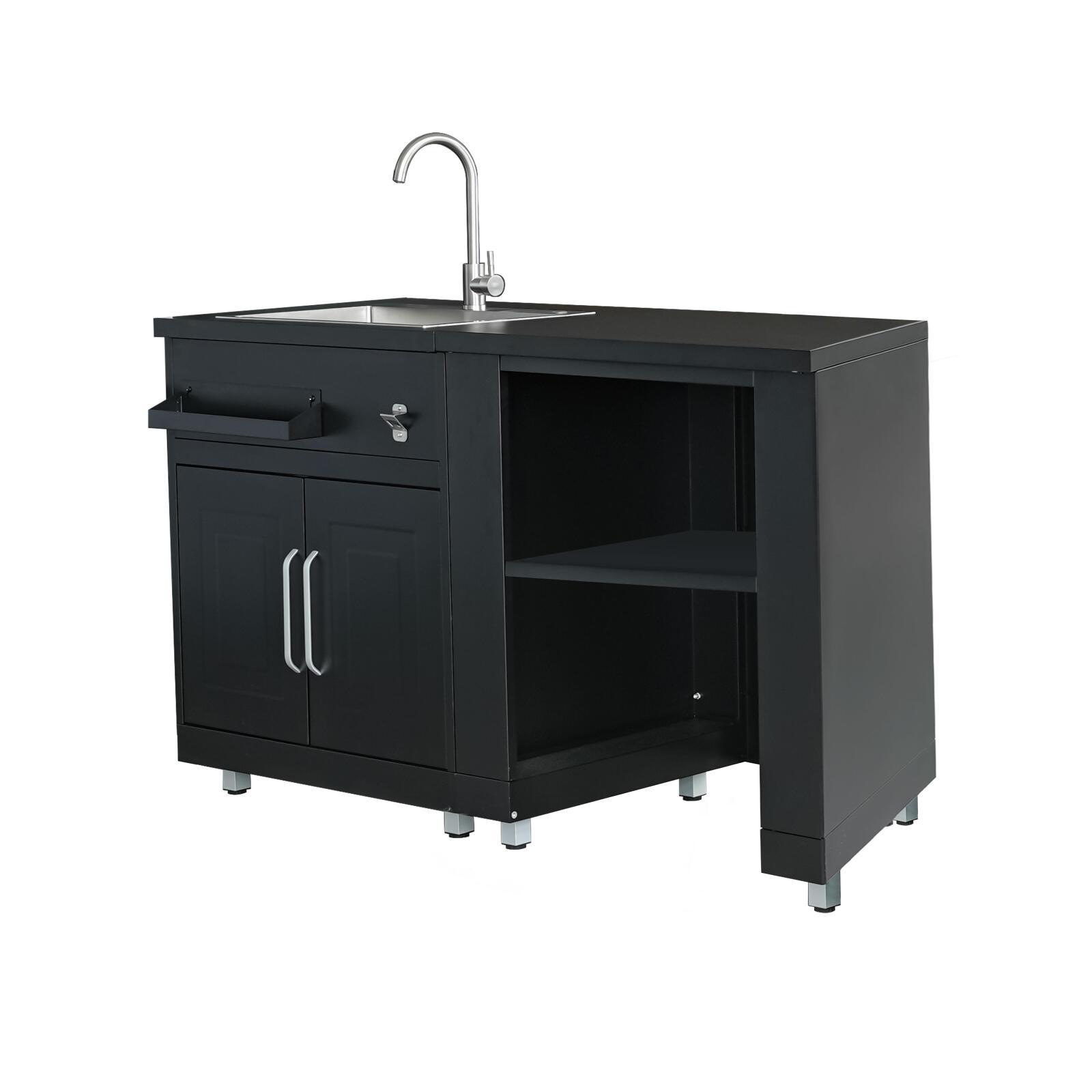 Cucina da esterno in acciaio a 2 elementi con lavello Cucina da esterno in acciaio a 2 elementi con lavello