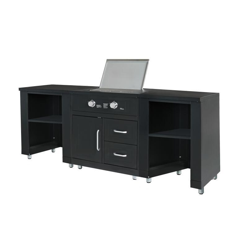 Cucina da esterno in acciaio a 3 elementi con fornello a gas