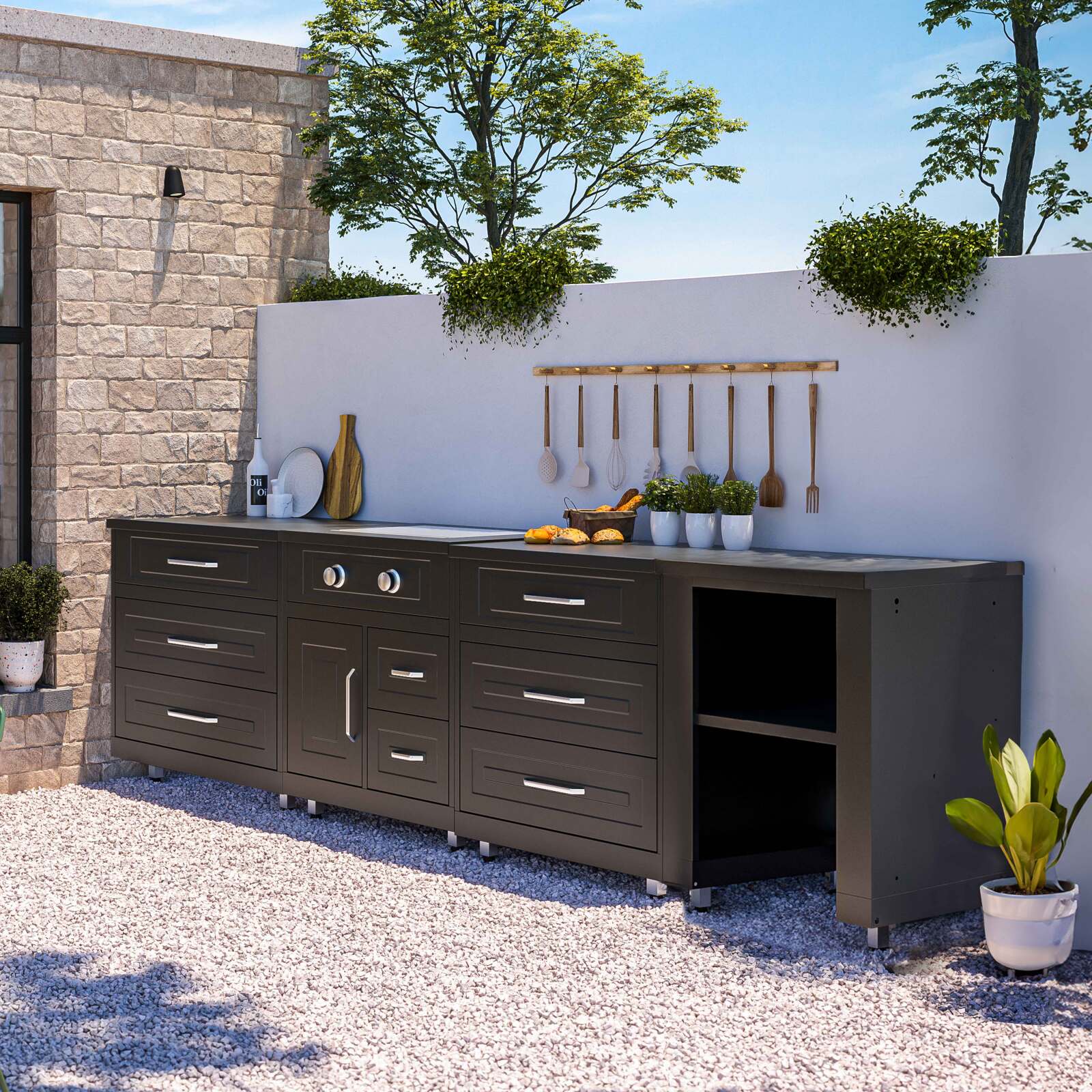 Cucina estiva completa con fornelli a gas