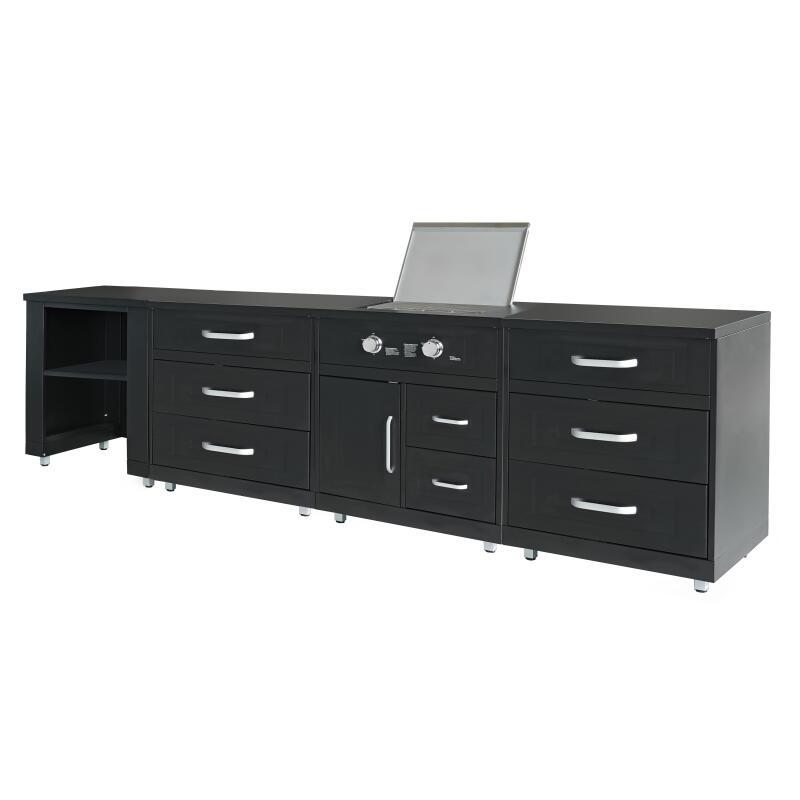 Cucina da esterno in acciaio a 4 elementi con fornello a gas