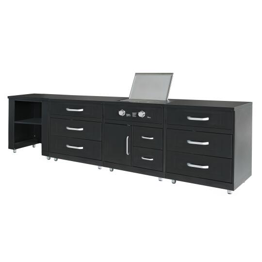 Cucina da esterno in metallo con fornello a gas e spazio - 4 moduli | Oviala