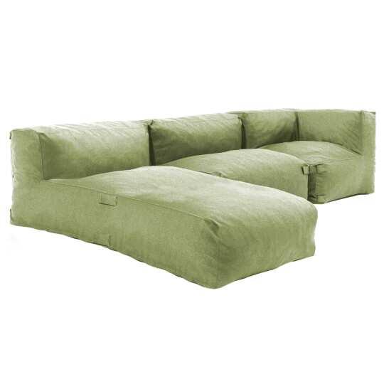 Mobile da giardino componibile con 1 chaise longue, 1 poltrona angolare e 1 chaise longue