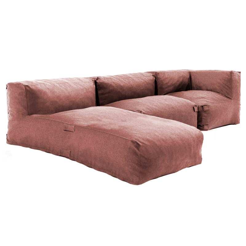 Mobile da giardino componibile con 1 chaise longue, 1 poltrona angolare e 1 chaise longue 