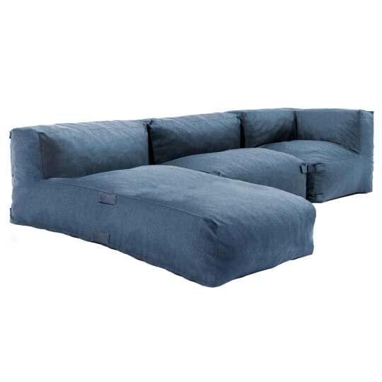 Mobile da giardino componibile con 1 chaise longue, 1 poltrona angolare e 1 chaise longue
