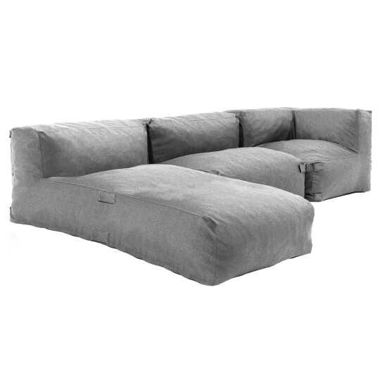 Mobile da giardino componibile con 1 chaise longue, 1 poltrona angolare e 1 chaise longue