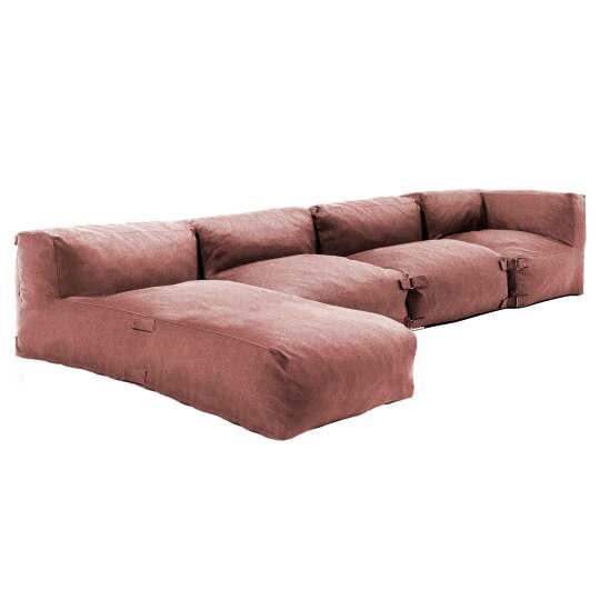 Mobile da giardino componibile con 2 chaise longue, 1 poltrona angolare e 1 chaise longue