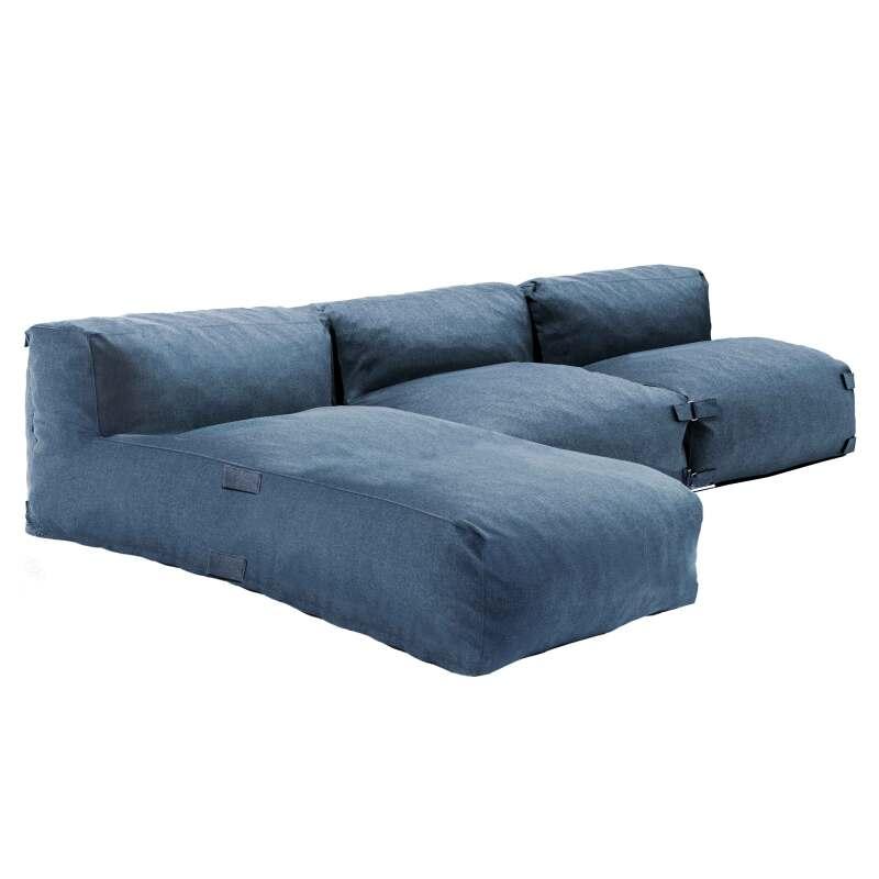 Mobile da giardino componibile con 2 poltrone e 1 chaise longue 