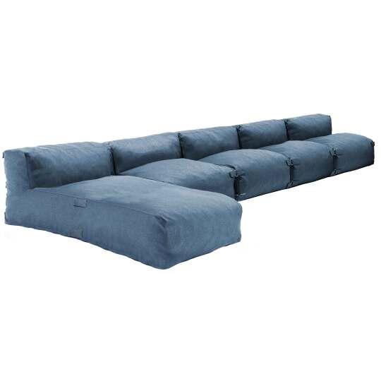 Mobile da giardino componibile con 4 poltrone e 1 chaise longue