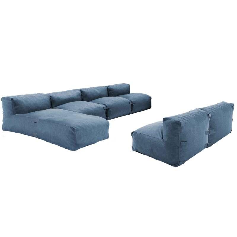 Mobile da giardino componibile con 5 poltrone e 1 chaise longue 