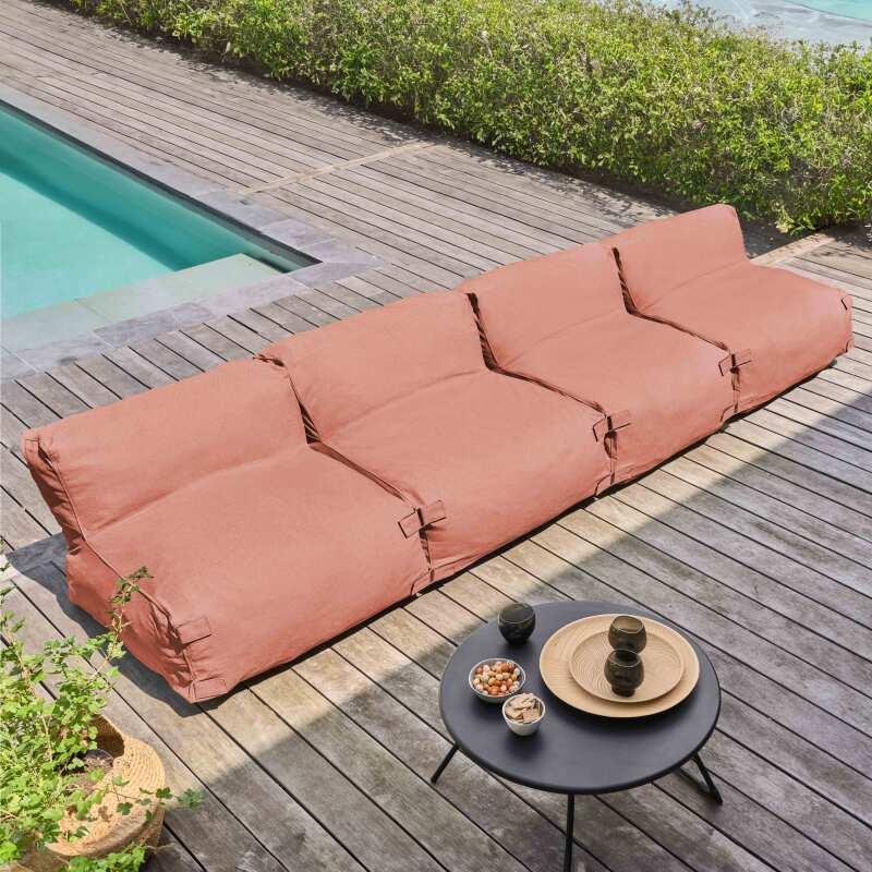 Divano modulare da esterno 4 posti con 4 poltrone - Lifestyle