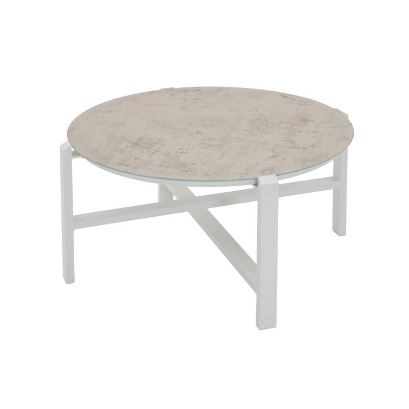 Mobile da giardino in alluminio a 4 posti con 1 divano, 2 poltrone e tavolino