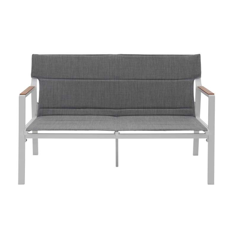 Mobile da giardino in alluminio a 4 posti con 1 divano, 2 poltrone e tavolino