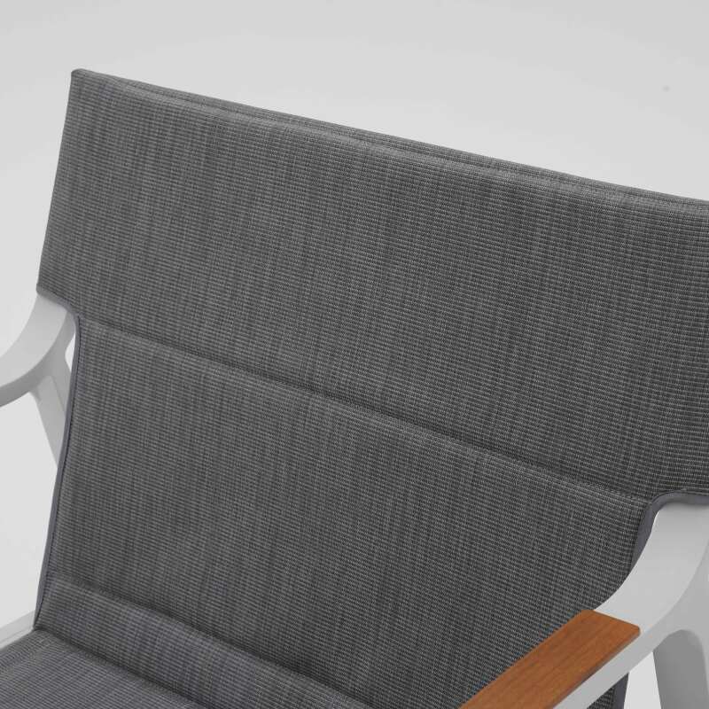 Mobile da giardino in alluminio a 4 posti con 1 divano, 2 poltrone e tavolino