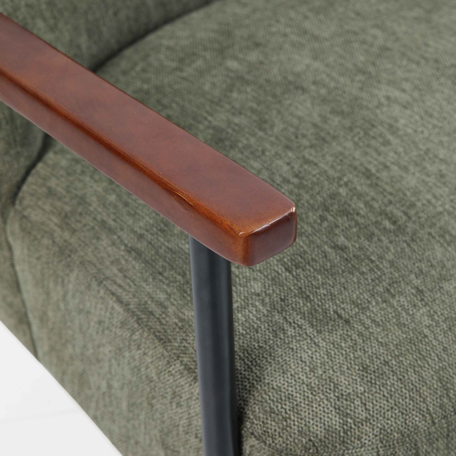 Poltrona relax in acciaio, legno e tessuto Poltrona relax in acciaio, legno e tessuto