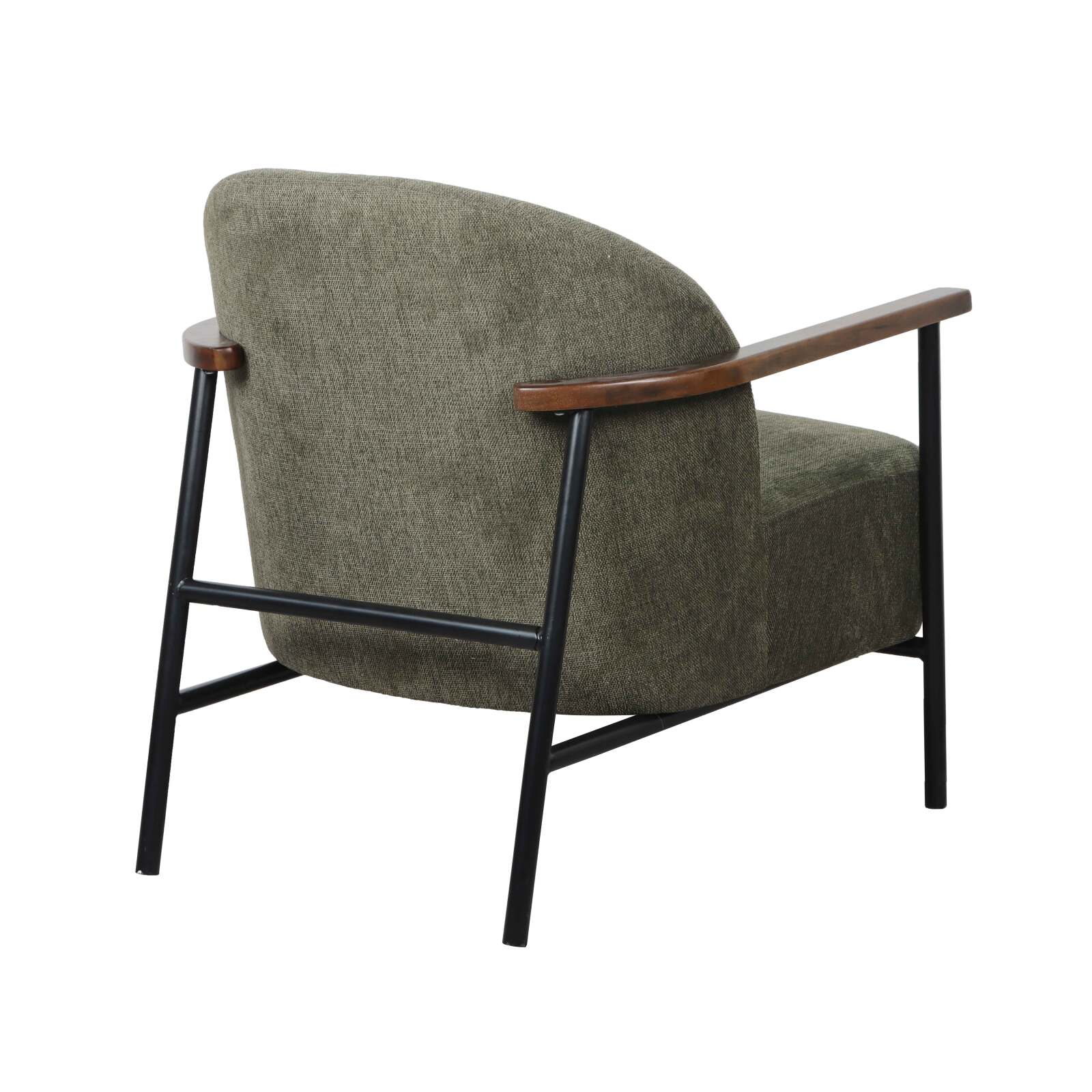 Poltrona relax in acciaio, legno e tessuto