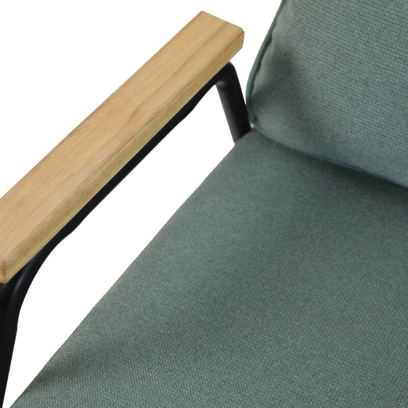 Poltrona relax in acciaio, rattan sintetico e tessuto