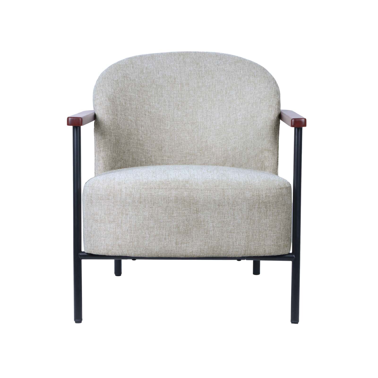 Poltrona relax in acciaio, legno e tessuto