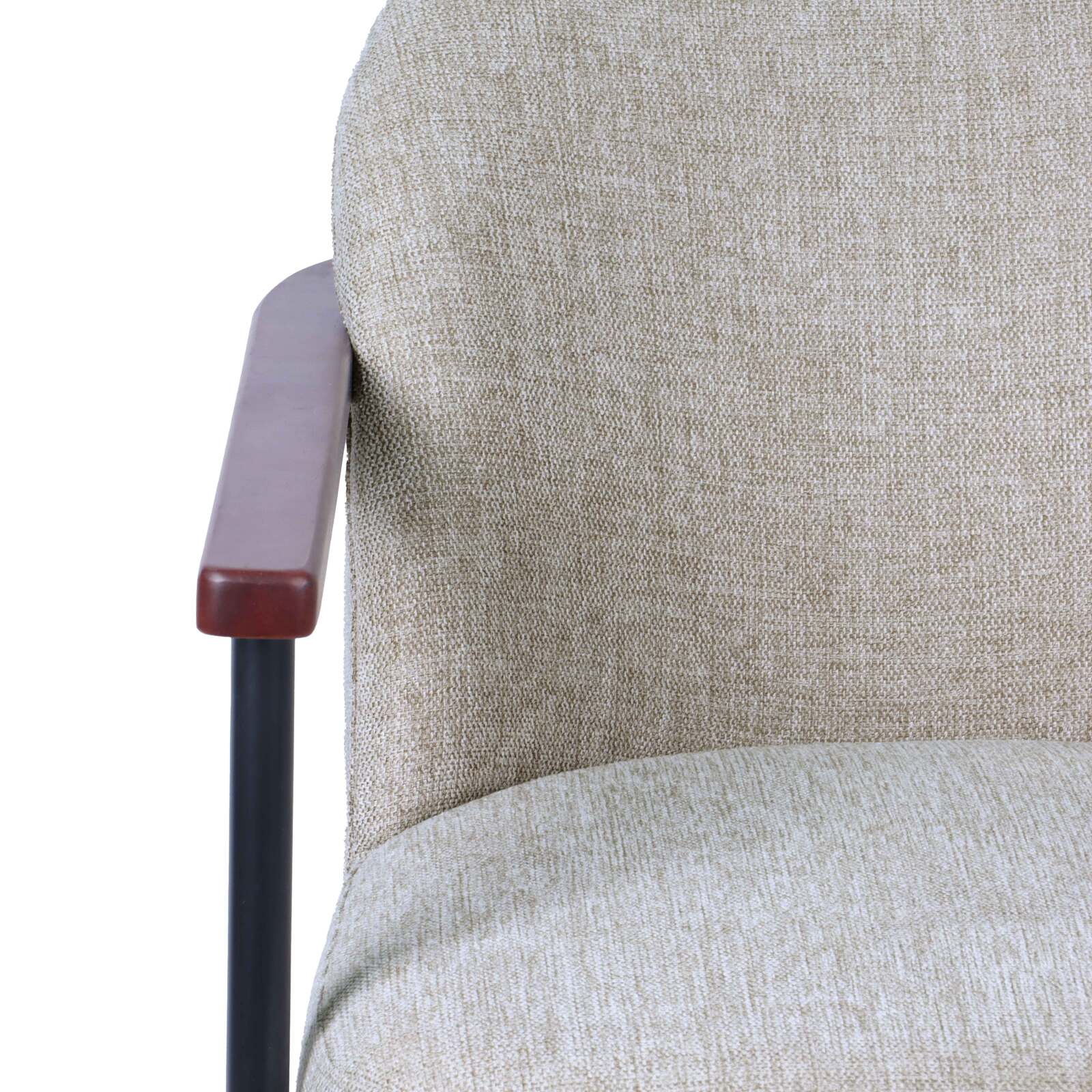 Poltrona relax in acciaio, legno e tessuto