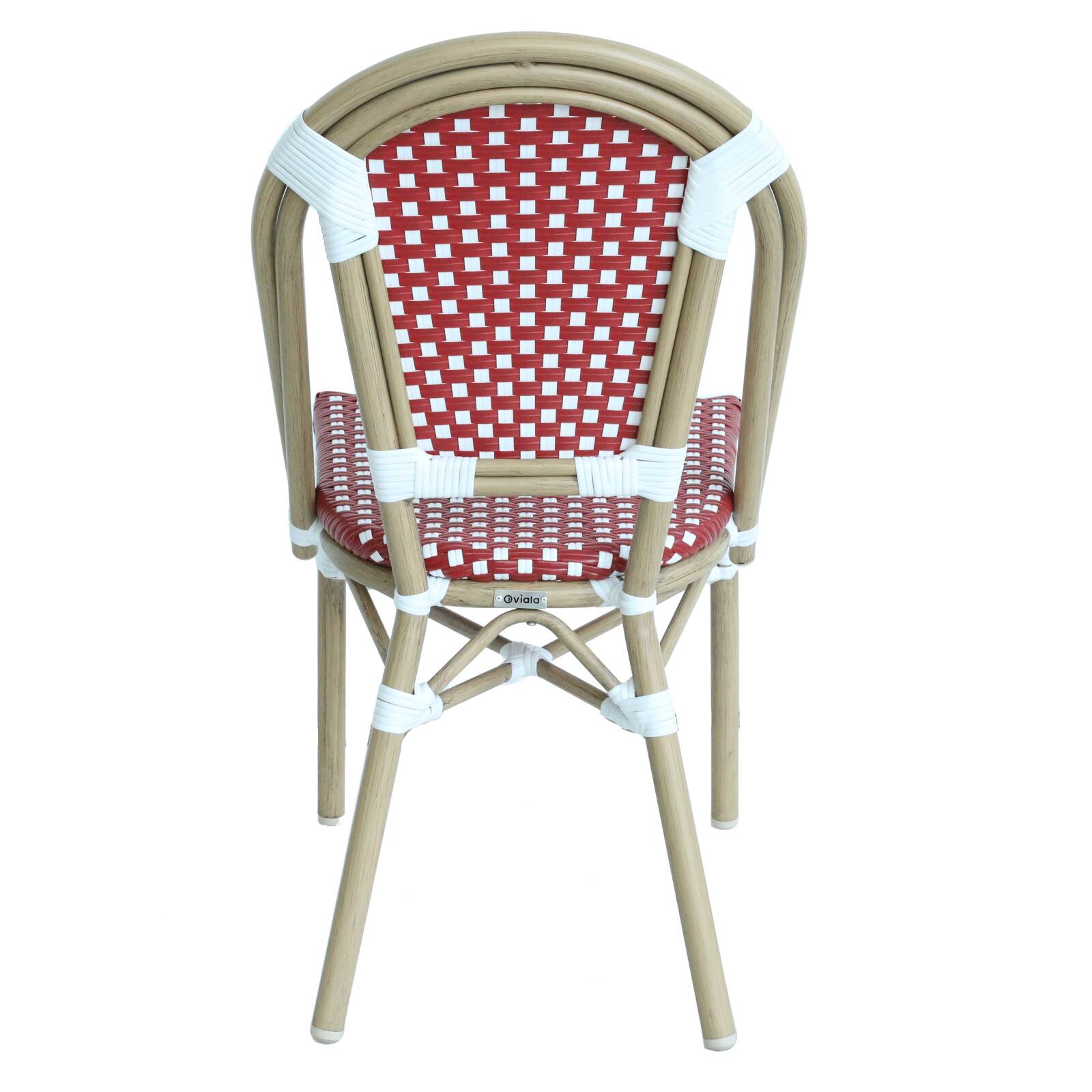 Sedia da giardino in stile bistrot parigino in alluminio e rattan sintetico