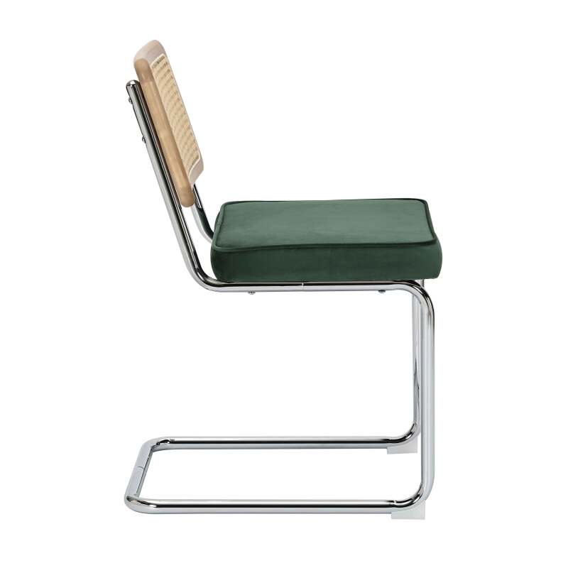 Set di 2 sedie in acciaio e velluto