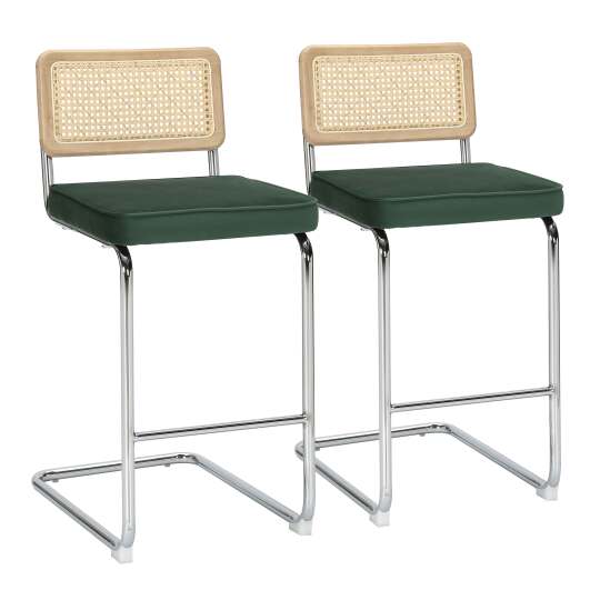 Set di 2 seggioloni in acciaio e velluto